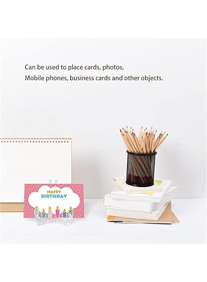 35 Pieces 4-inch Clear Plastic Easels or Stand, Clear Easel Plate Holder Display Stand for Home Decoration, Clear Plate Holders for Display Picture Artwork (4 inches)