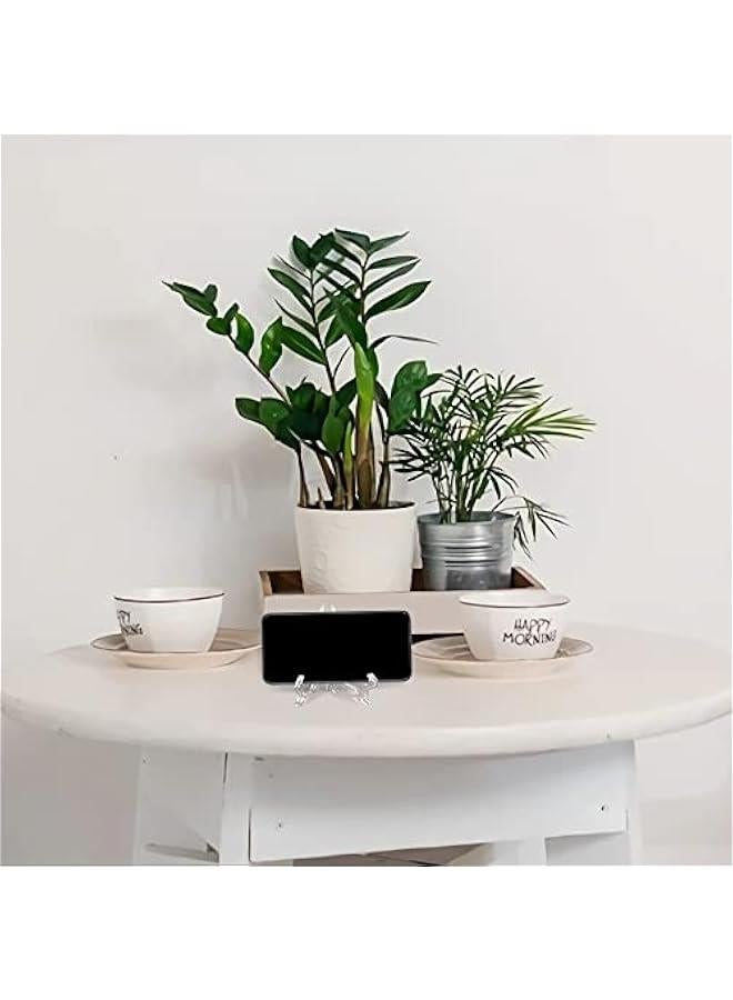 35 Pieces 4-inch Clear Plastic Easels or Stand, Clear Easel Plate Holder Display Stand for Home Decoration, Clear Plate Holders for Display Picture Artwork (4 inches)
