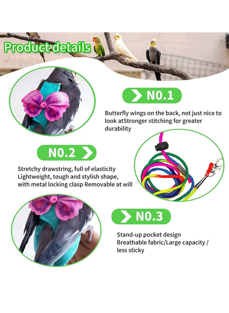 Reusable Bird Diapers with Secure Harness and Leash Perfect for Small Parrots and Budgies