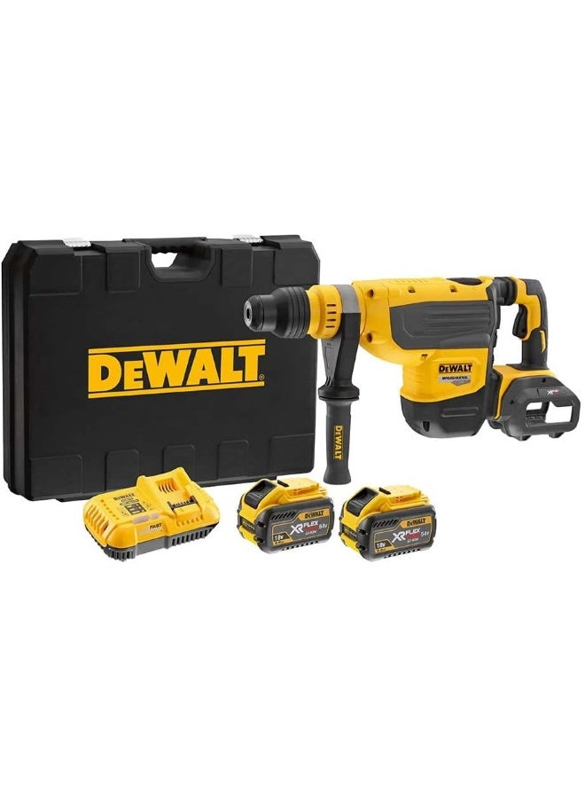 Dewalt  DCH733X2-GB 48Mm 54V Xr Flex Volt Sds-Max Hammer With Extra Battery  Yellow Black