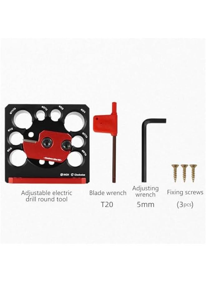 6 Pcs Dowel Maker Jig Kit, Imperial 5/16-3/4 inch Carbide Inserts Dowel Maker, 8 Holes Adjustable Dowel Cutter Plate, Aluminum Alloy Electric Drill Milling Dowel Round Rod Auxiliary Tool (6 Pcs)