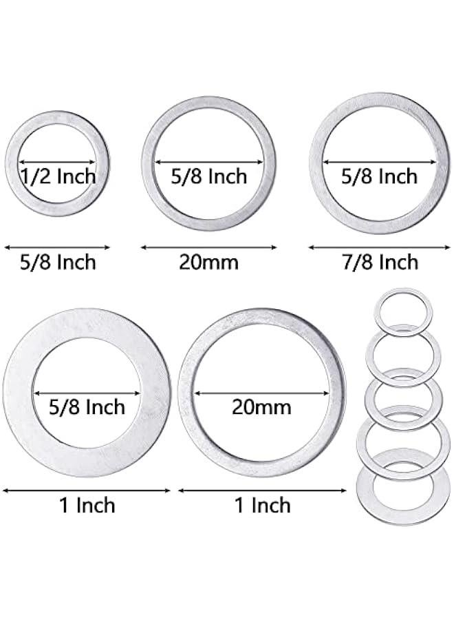 20 Pcs Saw Blade Bushing Set Saw Blade Adapter Ring Saw Blade Spacer, 1 Inch to 20 mm, 1 Inch to 5/8 Inch, 7/8 Inch to 5/8 Inch, 20 mm to 5/8 Inch, 5/8 Inch to 1/2 Inch, 4 Per Model