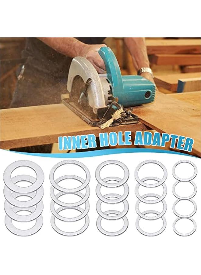 20 Pcs Saw Blade Bushing Set Saw Blade Adapter Ring Saw Blade Spacer, 1 Inch to 20 mm, 1 Inch to 5/8 Inch, 7/8 Inch to 5/8 Inch, 20 mm to 5/8 Inch, 5/8 Inch to 1/2 Inch, 4 Per Model