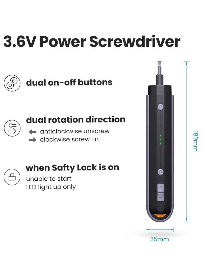 Electric Screwdriver Set Power Screwdriver Kit Cordless 39 S2 1/4’’ Bits And 13 1/4