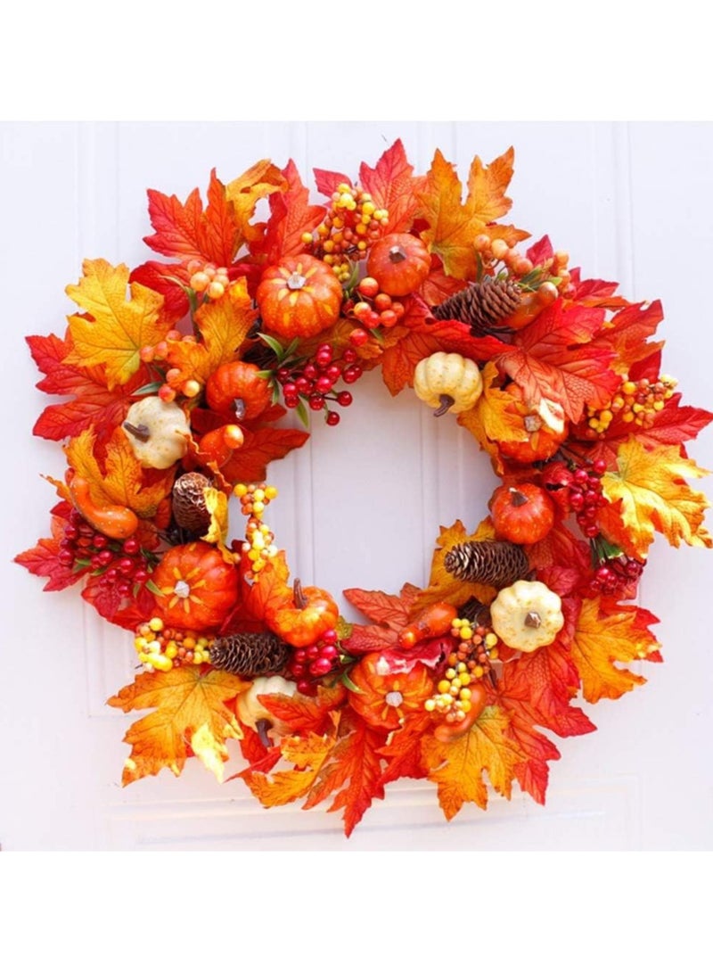 Artificial Pumpkins Gourds Home Decoration Set 50PCS Pumpkins Decoration Harvest Decoration 30 Fake Maple Leaves 10 Fake Acorns 2 Fake Pinecones 8 Fake Pumpkin (50pcs)