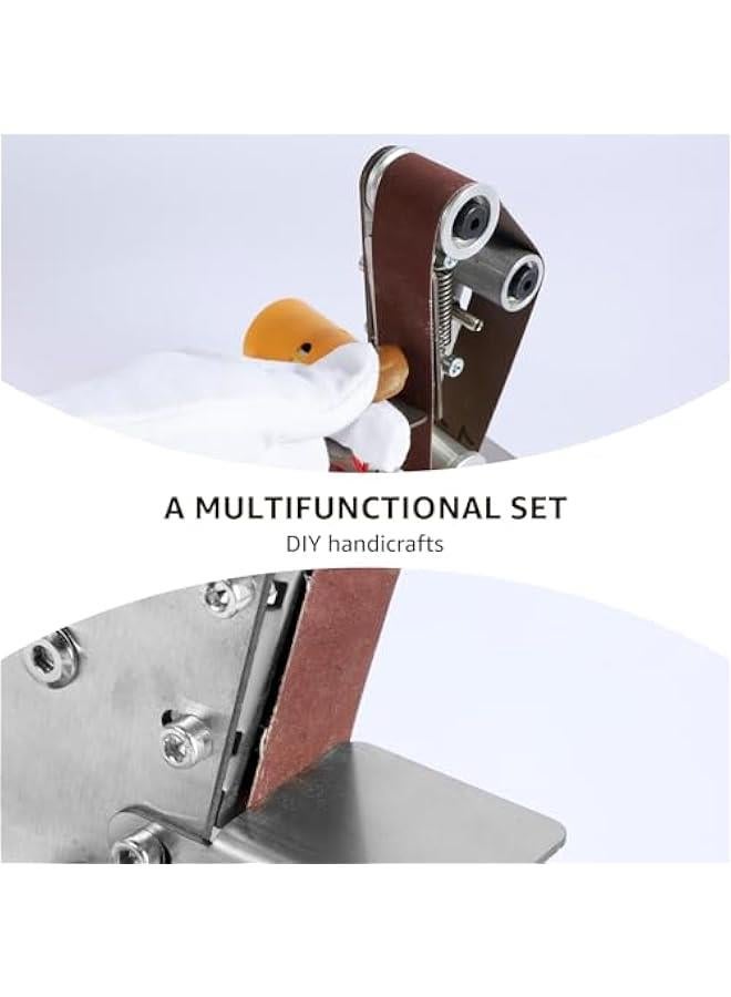 Mini Belt Sander, 7 Adjustable Speed Electric Belt Grinder, 120-1000 Grit Electric Bench Grinder, Low Noise Electric Knife Sharpener, Grinding and Polishing Machine for Wood Metal (40Pcs)