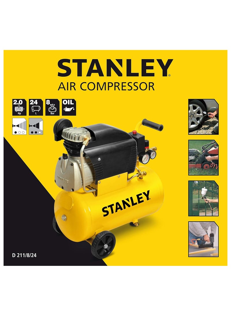 STANLEY Air Compressor with 24L Tank and 2 HP Motor