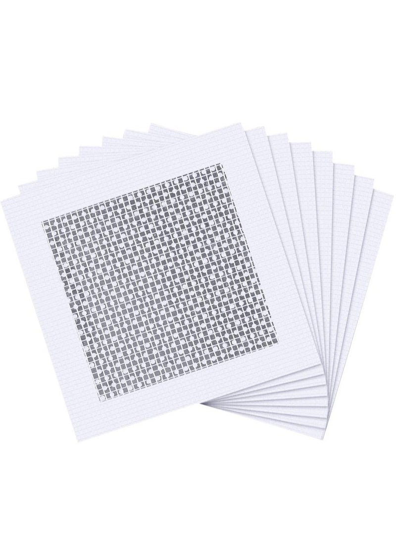 Fiberglass Wall Repair Patch Kit, 8 PCS Drywall Plaster Screen Patch for Covering Cracks Holes Blemishes on Vinyl Siding Fence, Aluminum Self Adhesive Patches for Drywall Plasterboard (White)