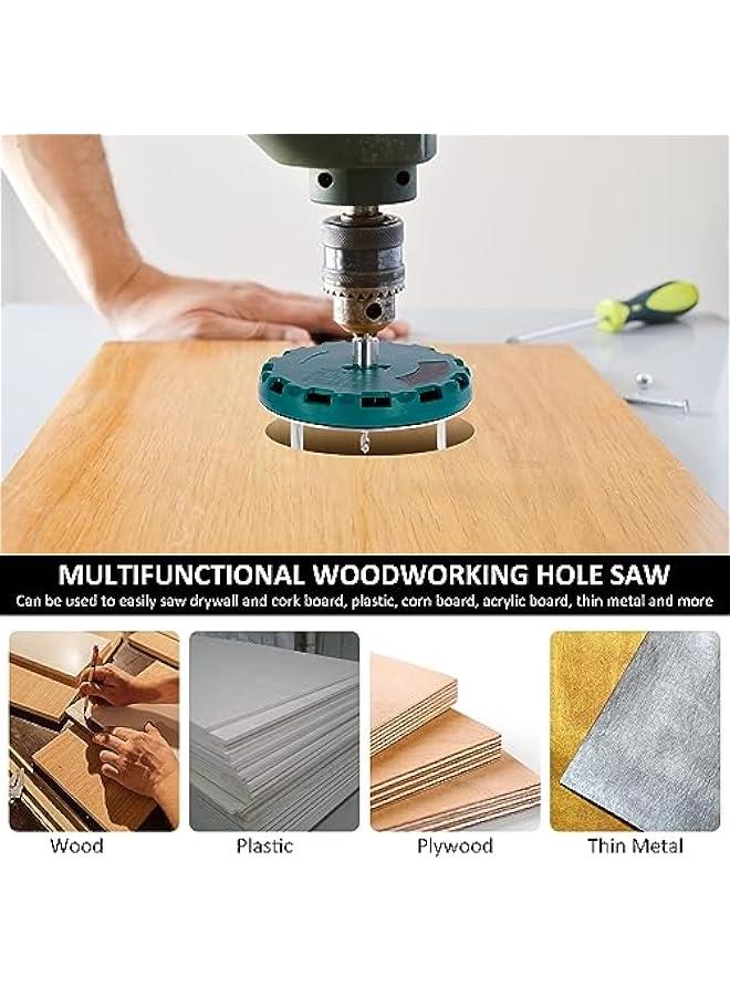 Adjustable Round Hole Saw Tool, Diameter 45-130mm Adjustable Punching Saw, Adjustable Punch Saw Tool for Drilling, Round Hole Opener Tool for Wood Plywood Plastic (with 6 Blades)