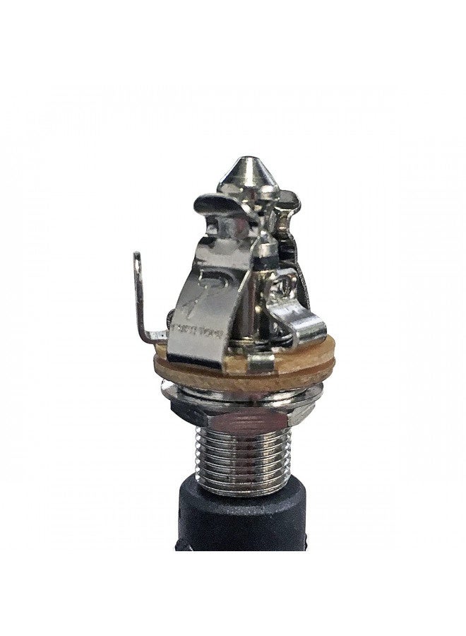 Pure Tone Multi-Contact 1/4 Inch Mono Output Jack | Nickel | Dual Tension Grounds And Dual Positive Tips For Optimal Signal, Tone And Lowest Possible Noise