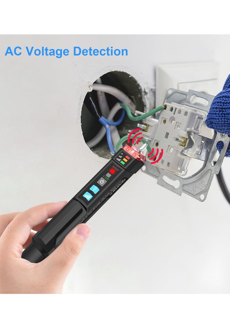 Portable Non-contact Voltage Tester with Sound and Light Alarm, Dual Range AC 12V-1000V, Ideal for Wire Breakpoint Detection