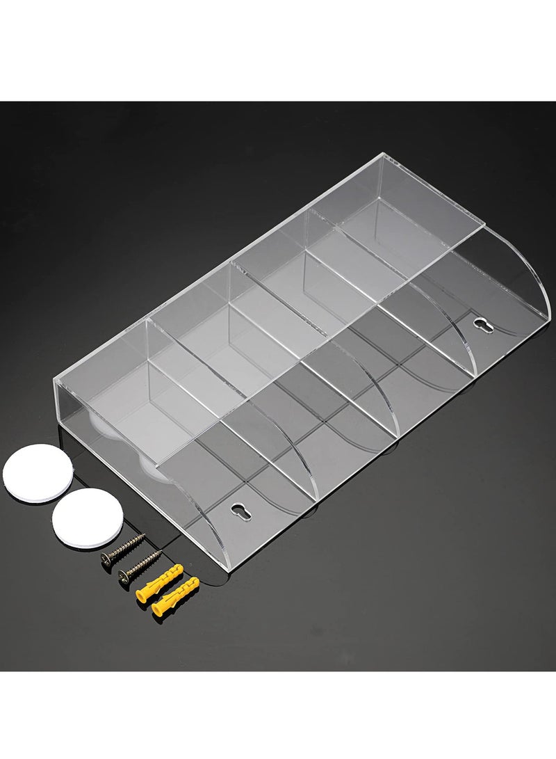 Acrylic Wall Mount Remote and Phone Holder with Three Compartments for Bedroom Kitchen and Bathroom Storage