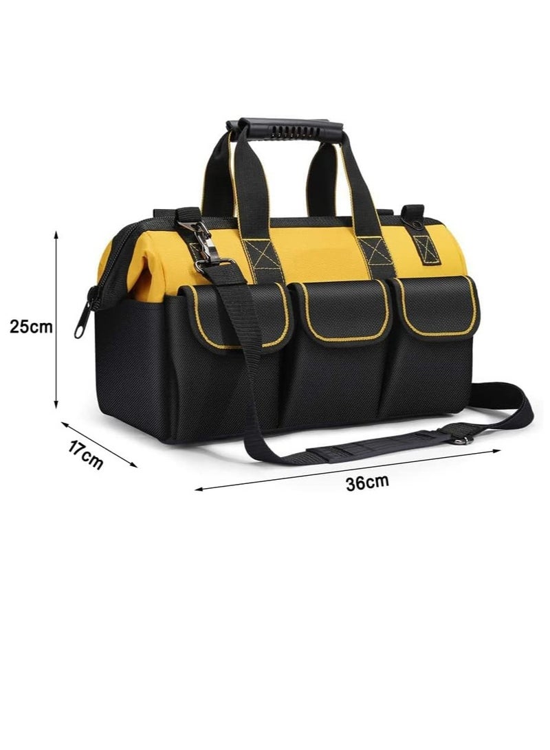 Tools Storage Bag, Heavy Duty Tool Bag, Large Tools Storage Bag, Organiser for Hand/Power Tools with Shoulder Strap, Large capacity, waterproof, Wear-resistant for Eletricians, DIY, Tool Storage Etc.