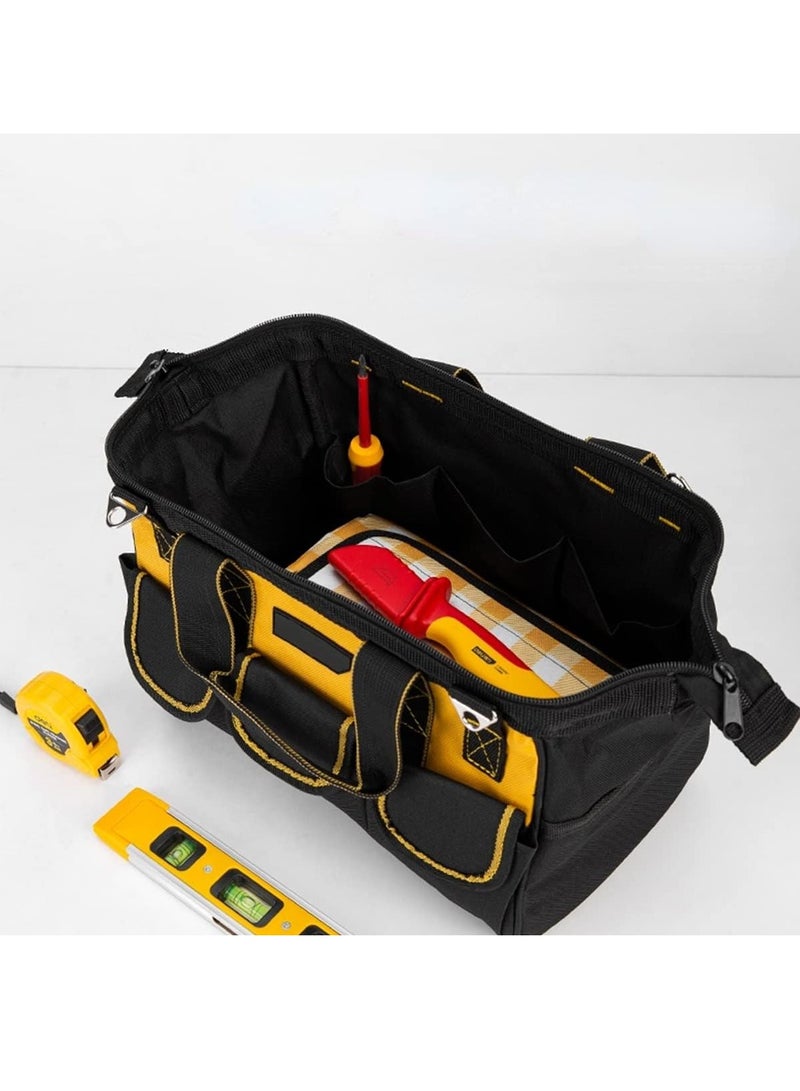 Tools Storage Bag, Heavy Duty Tool Bag, Large Tools Storage Bag, Organiser for Hand/Power Tools with Shoulder Strap, Large capacity, waterproof, Wear-resistant for Eletricians, DIY, Tool Storage Etc.