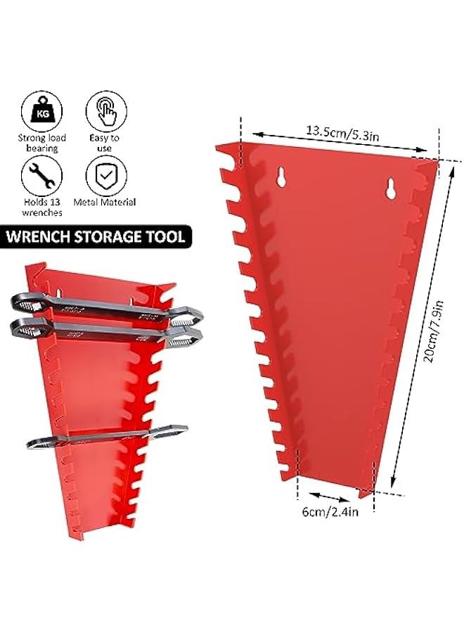 52 Slot Wrench Organizer, Metal Wrench Holder, Wrench Rack Tool Trays, Wrench Organizer Tray, Wrench Storage Organizer, Wrench Racks Tool Organizer for Storing 8mm-22mm Metric and SAE Wrenches