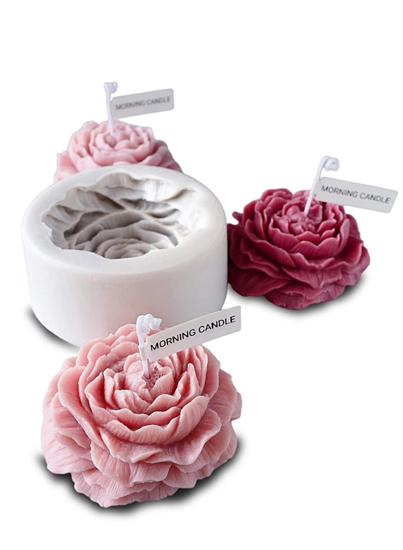 Flower Silicone Mold for Resin Candle , 3D Soap Mould Cake Fondant Chocolate Epoxy Casting Craft Handmade Gift, Peony