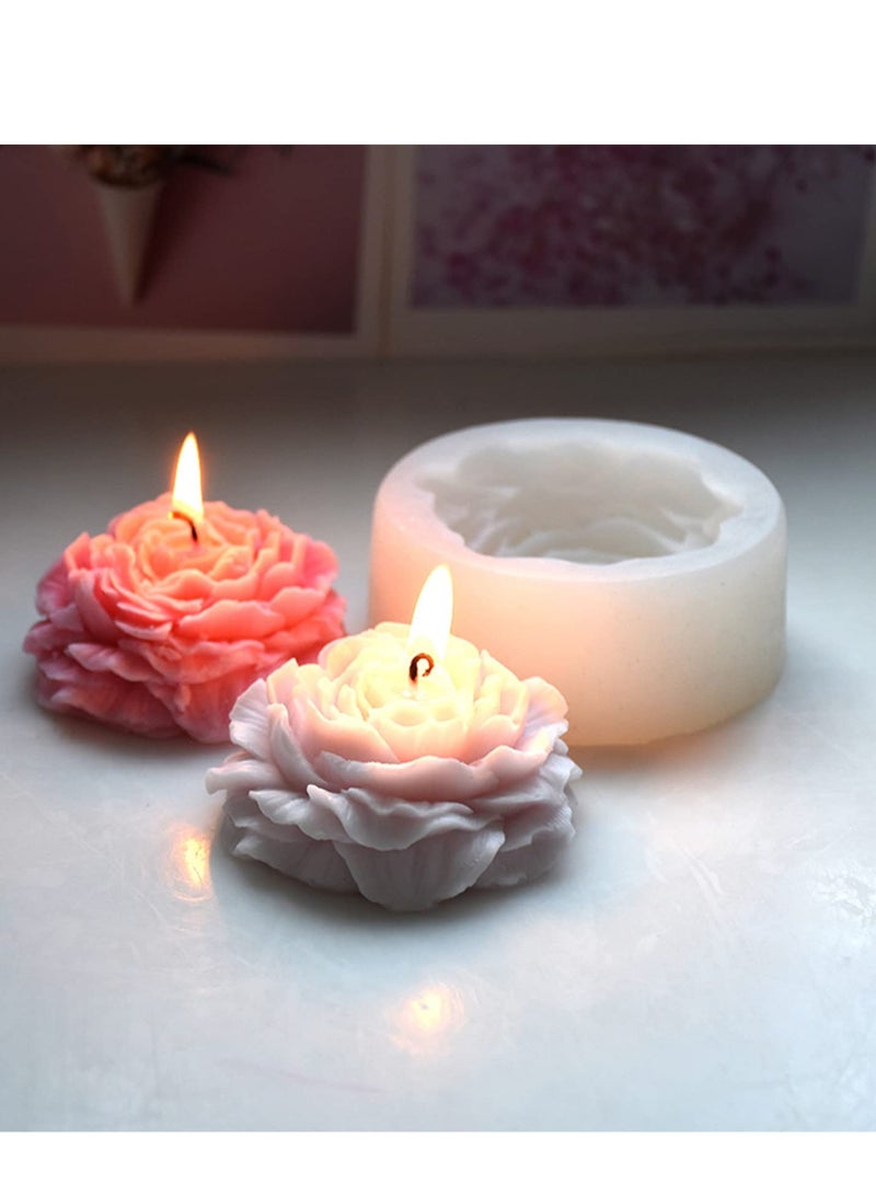 Flower Silicone Mold for Resin Candle , 3D Soap Mould Cake Fondant Chocolate Epoxy Casting Craft Handmade Gift, Peony