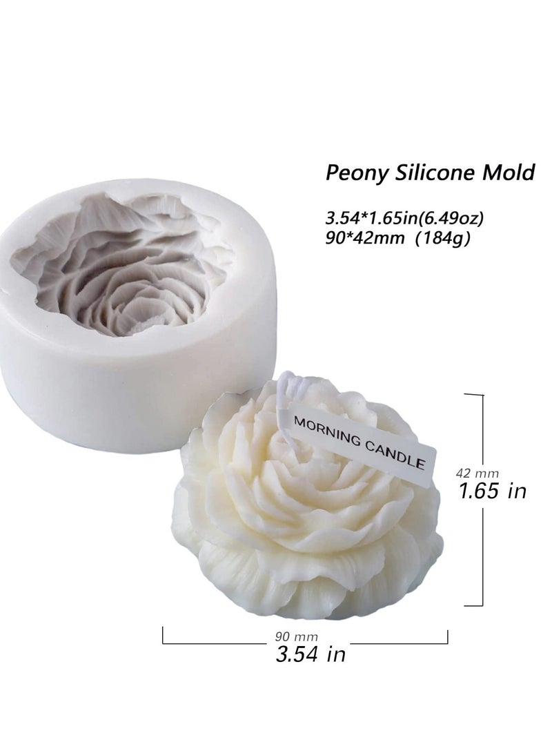 Flower Silicone Mold for Resin Candle , 3D Soap Mould Cake Fondant Chocolate Epoxy Casting Craft Handmade Gift, Peony