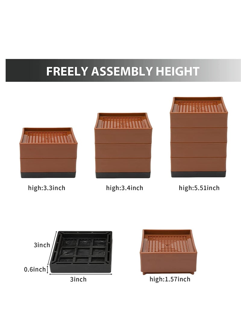 Heavy Duty Adjustable Bed Risers for Sofa Desk and Couch Supports Up to 10000 lbs