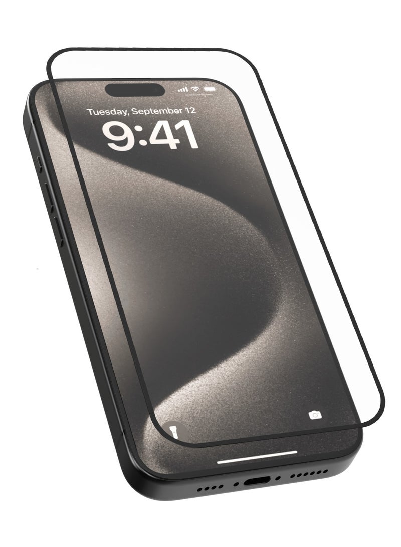 iPhone 16 Pro Screen Protector 2.5D Silk Print HD Glass with Silicone Edge / Super Smooth & Responsive / Scratch Resistant Glass / Impact Resistance Protector - Clear