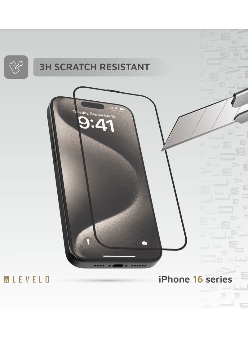 iPhone 16 Plus Screen Protector 2.5D Silk Print HD Glass with Silicone Edge / Super Smooth & Responsive / Scratch Resistant Glass / Impact Resistance Protector - Clear