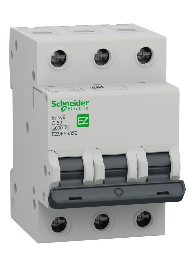 Schneider Electric EZ9F56350 Easy9 miniature circuit breaker- 3P - 50 A - C curve - 6000 A - 400 V