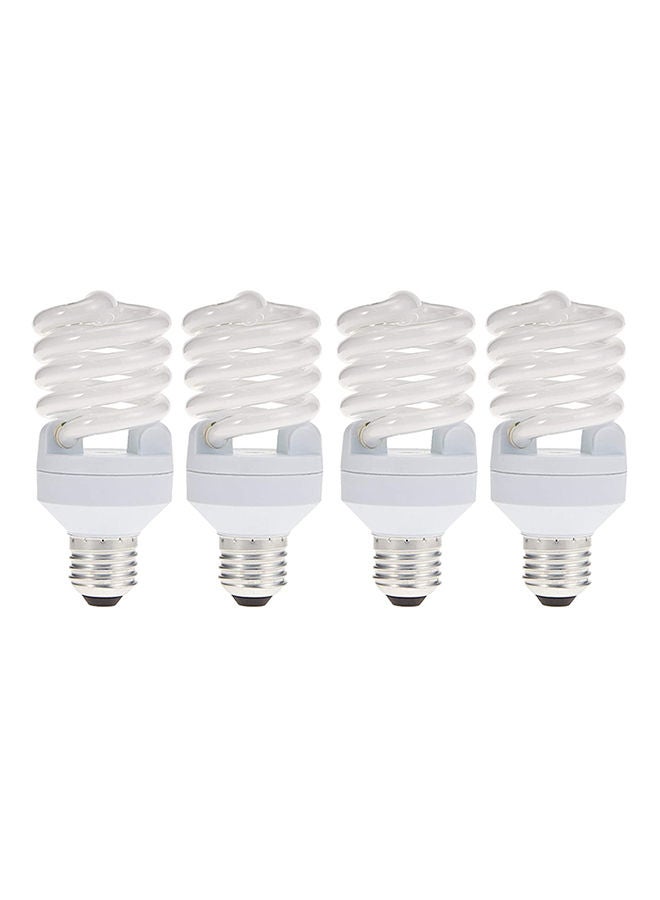 4-Piece E27 Duluxstar Mini Twist Compact 23W Screw Base Day Light 6500K Fluorescent Bulb