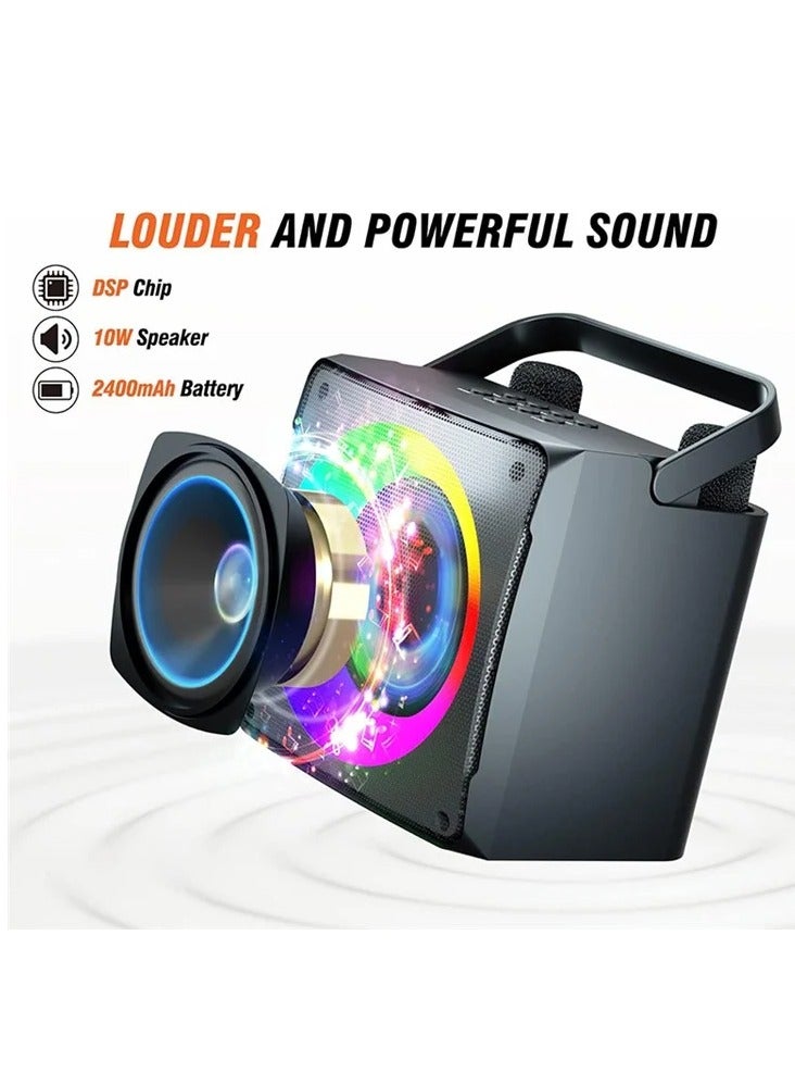 law SD508 Home Karaoke Portable Bluetooth Speaker Dual Wireless Microphone Live TV FM Radio TF Card USB Subwoofer Music Center Audio