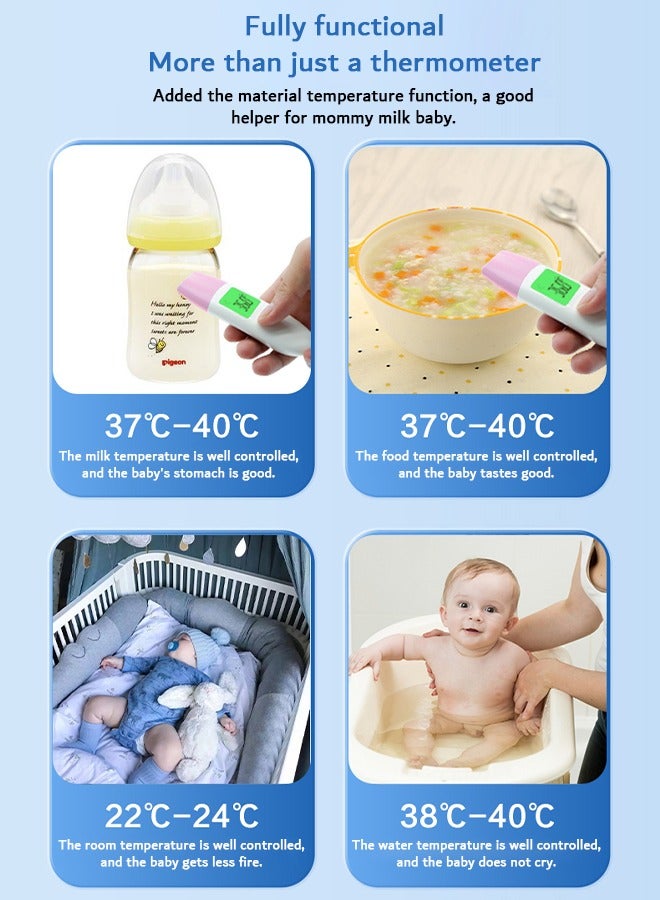 Non-Contact Forehead and Ear Thermometer, Baby Infrared Digital Thermometer, Fever Alarm Function and Memory Functions