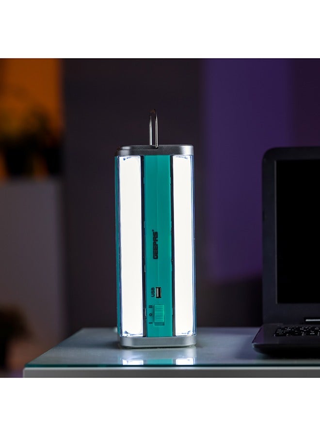 Geepas GE5595 Multi-functional LED Emergency Lantern 4000mAh | Portable, Lightweight | Solar Input with Dimmer Function | 4 Hours Working | Ideal to Charge Personal Devices