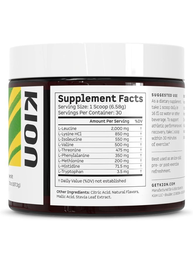 Kion - Amino Acids Supplement for Muscle Recovery, Essential Energy Without Caffeine, EAAs Amino Acids Powder, BCAAs Amino Acids - 30 Servings, Cool Lime