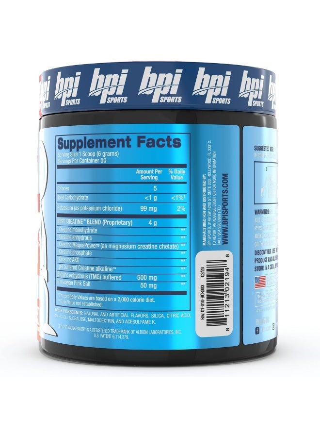 BPI Sports Best Creatine - Includes 6 Advanced Forms of Creatine - Supports Muscle Building and Post-Workout Recovery - Icy Blue Raz, 50 Servings