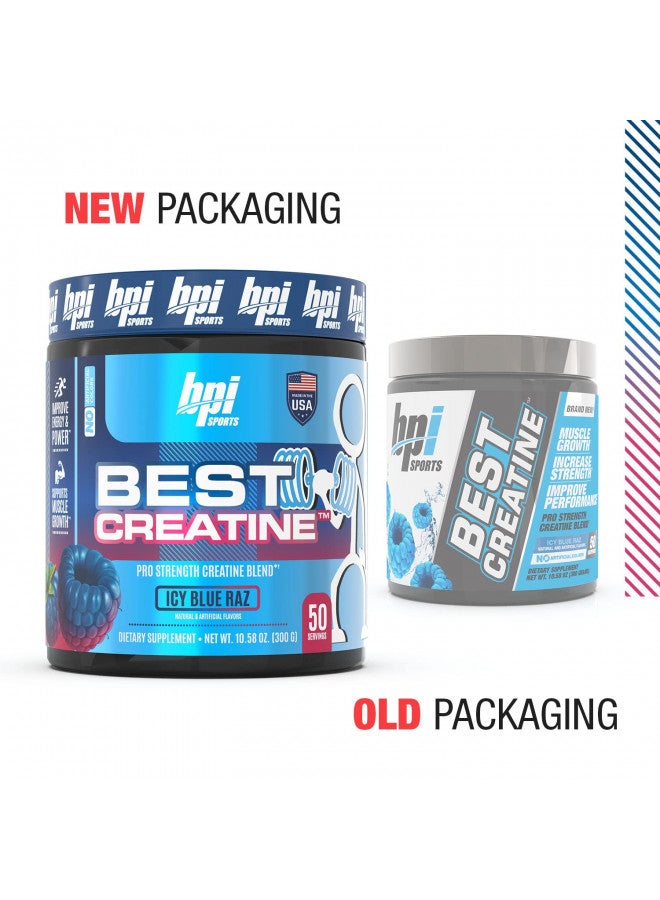 BPI Sports Best Creatine - Includes 6 Advanced Forms of Creatine - Supports Muscle Building and Post-Workout Recovery - Icy Blue Raz, 50 Servings