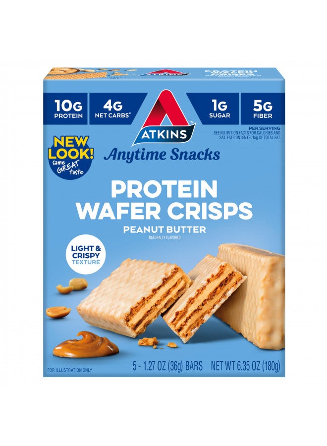 Atkins Protein Wafer Crisps, Peanut Butter, Keto Friendly, 5 Count