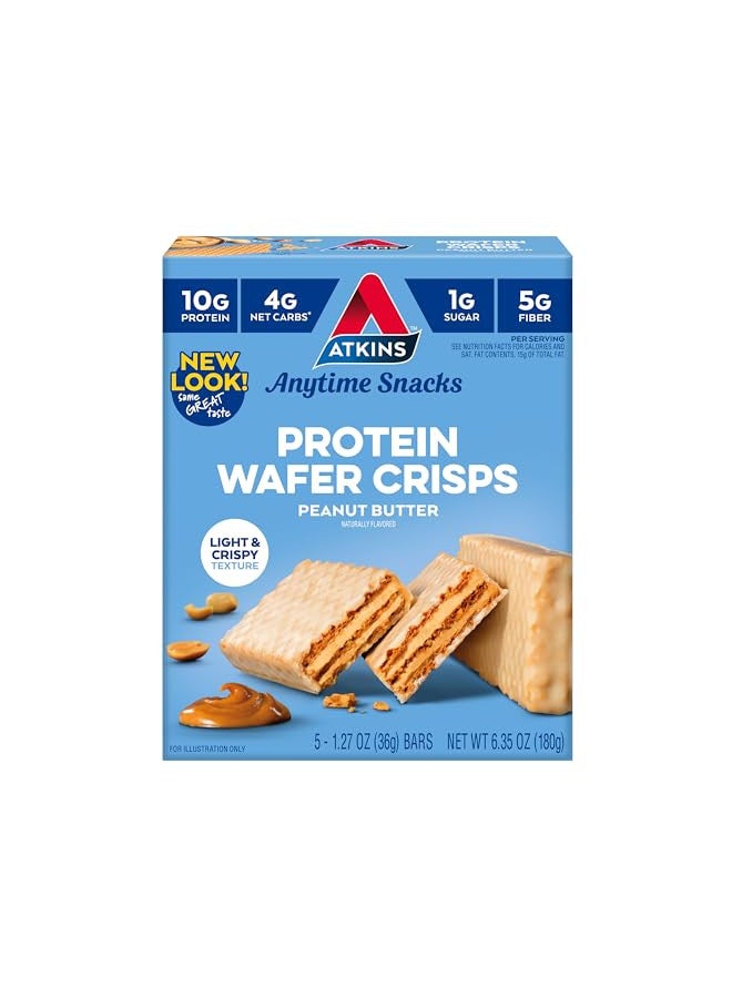 Atkins Protein Wafer Crisps, Peanut Butter, Keto Friendly, 5 Count