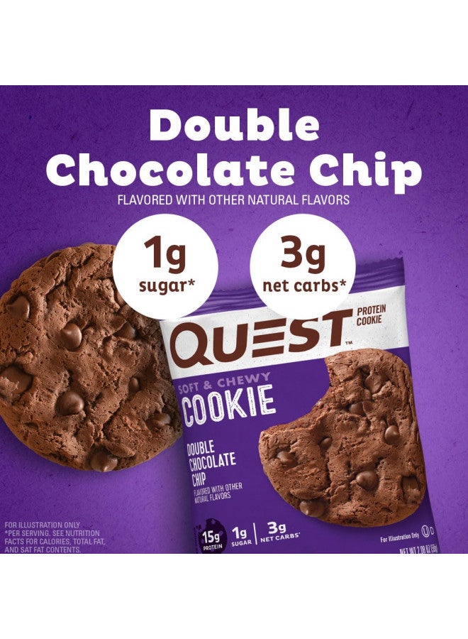 Quest Nutrition Double Chocolate Chip Protein Cookie, High Protein, Low Carb, 12 Count