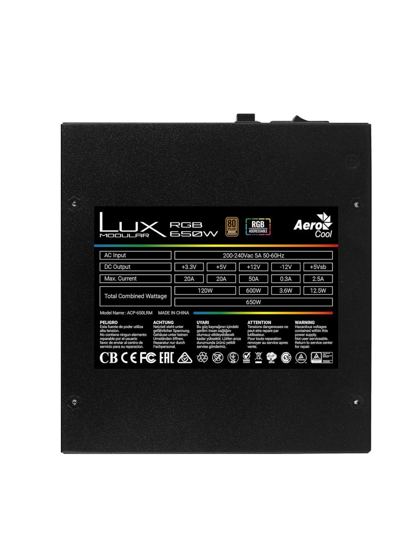 Aerocool LUX RGB 650M power supply unit 650 W Black Mega Bloks 60 classic colored building blocks, including special shapes Perfect for little hands