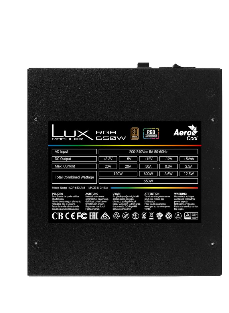 Aerocool LUX RGB 650M power supply unit 650 W Black Mega Bloks 60 classic colored building blocks, including special shapes Perfect for little hands