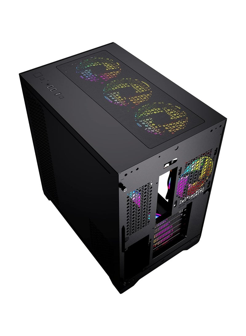 Twisted Minds Bullet-07 Mid Tempered Glass Mid Tower Gaming Case TM1-B-S - Black