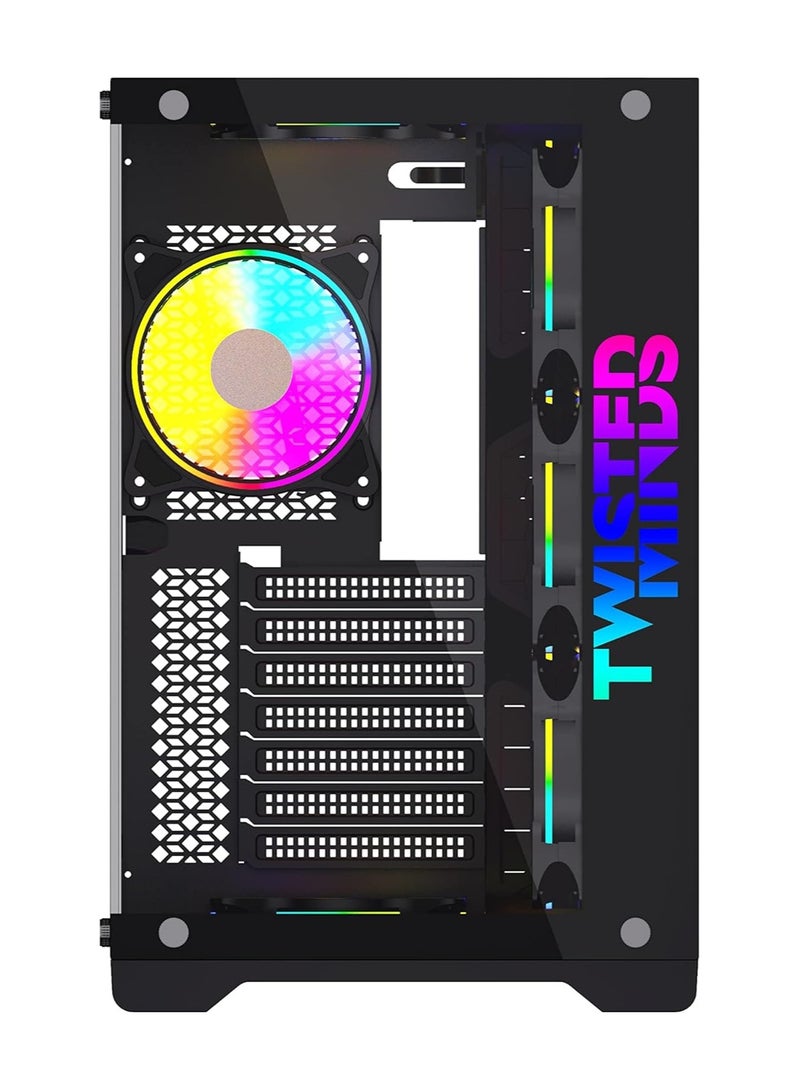 Twisted Minds Bullet-07 Mid Tempered Glass Mid Tower Gaming Case TM1-B-S - Black