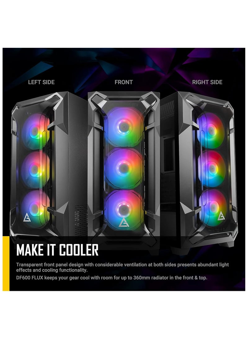 Antec DF600 Flux Mid-tower Gaming Case - Black