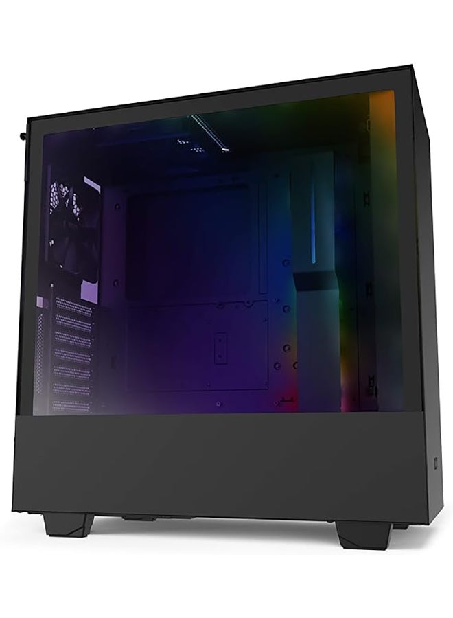 H510i - Compact ATX Mid-Tower PC Gaming Case - Front I/O USB Type-C Port - Vertical GPU Mount - Tempered Glass Side Panel - Integrated RGB Lighting - Water-Cooling Ready