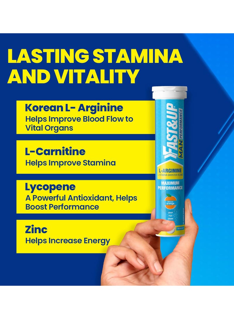 Fast & Up L-arginine - Boosts Stamina & Nitric Oxide - Orange