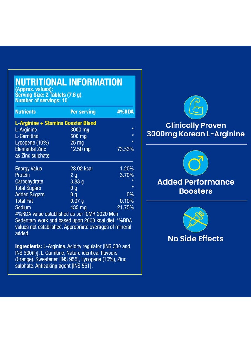 Fast & Up L-arginine - Boosts Stamina & Nitric Oxide - Orange