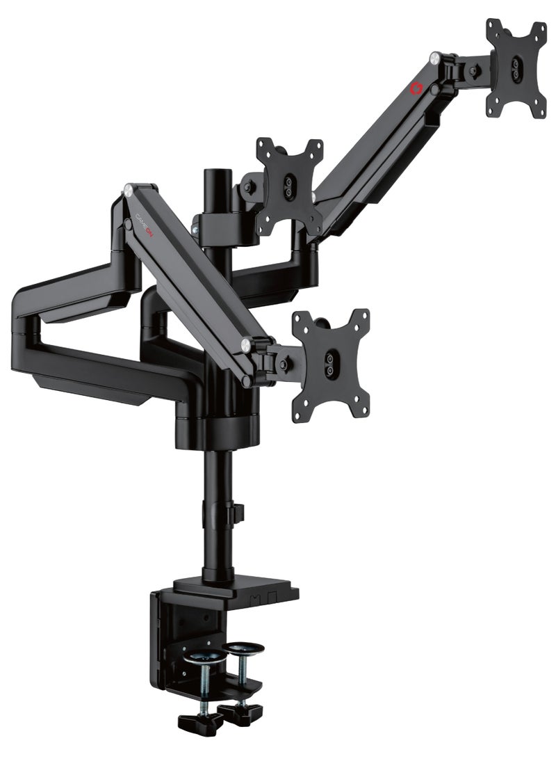 GAMEON GO-5367 Triple Monitor Arm for Gaming and Office Fits 17 to 30 Inches Screens Each Arm Supports Up to 6 KG Black