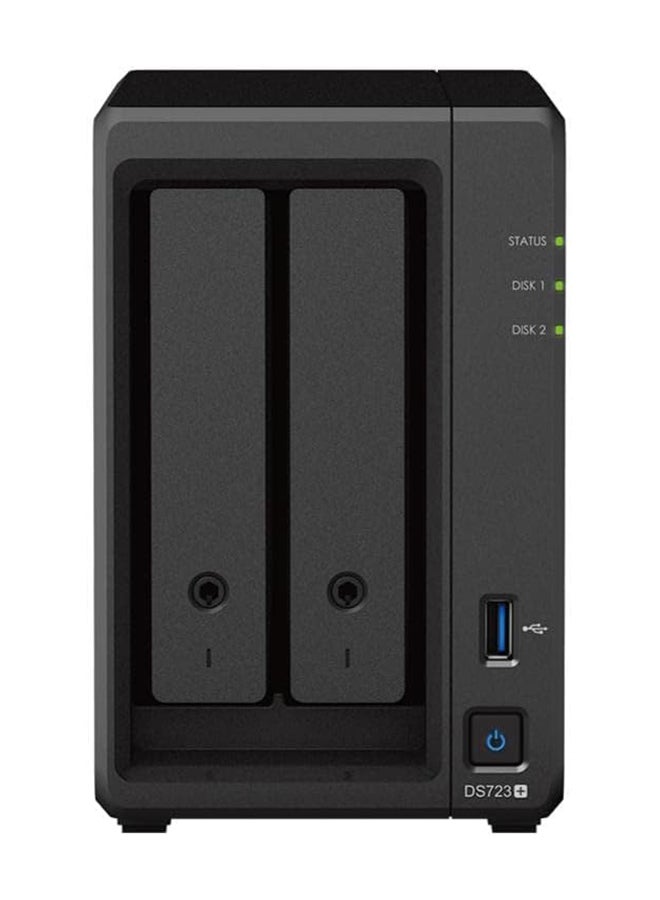 DS723+ NAS 2 Slots DualCore 3.1GHz 64b 2GB 2 Slots M.2 NVMe 2280 Black