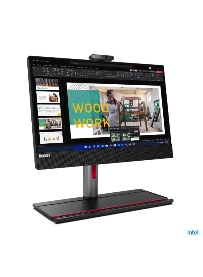 ThinkCentre M70 AIO With 21.5-Inch Display, Intel Core i5-12400 Processor/8GB RAM/512GB SSD/Integrated Graphics/Windows 11 Pro English/Arabic Black