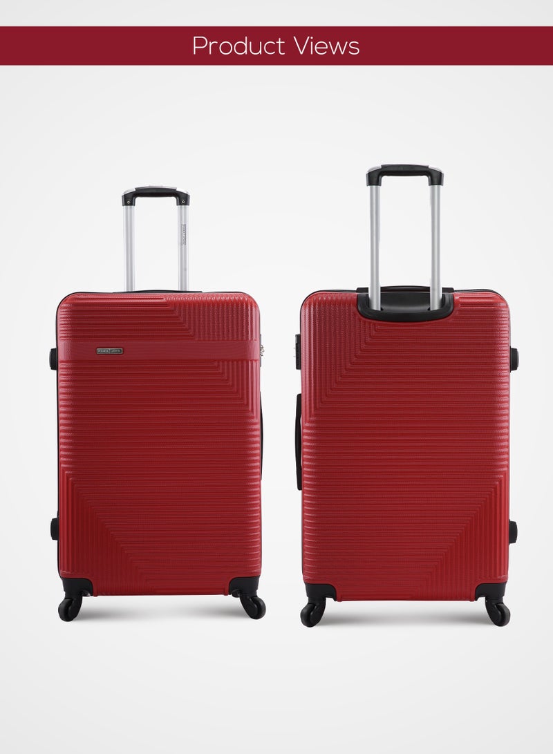 Neto ABS Hardside Spinner Check In Large Luggage Trolley 28 Inch Red