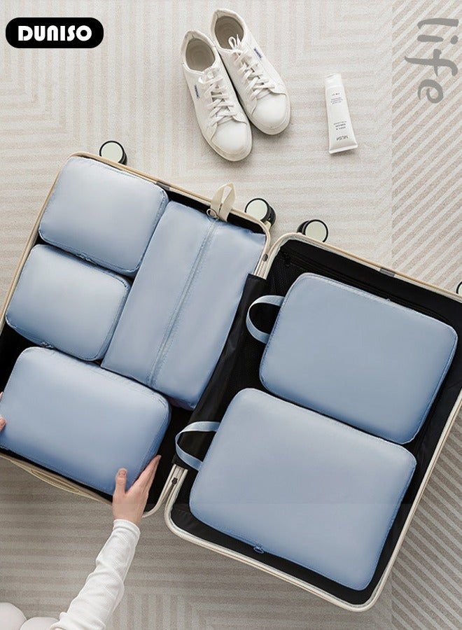 6 PCS Packing Cubes for Suitcases, Travel Storage Bag Set, Waterproof Travel Luggage Organizer, Multi-Functional Compression Organizer Bags, Travel Packing Kit for Man and Women Travel Essentials