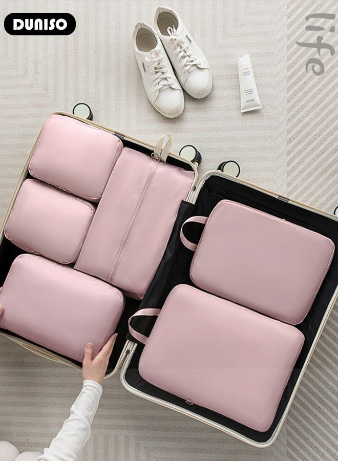 6 PCS Packing Cubes for Suitcases, Travel Storage Bag Set, Waterproof Travel Luggage Organizer, Multi-Functional Compression Organizer Bags, Travel Packing Kit for Man and Women Travel Essentials